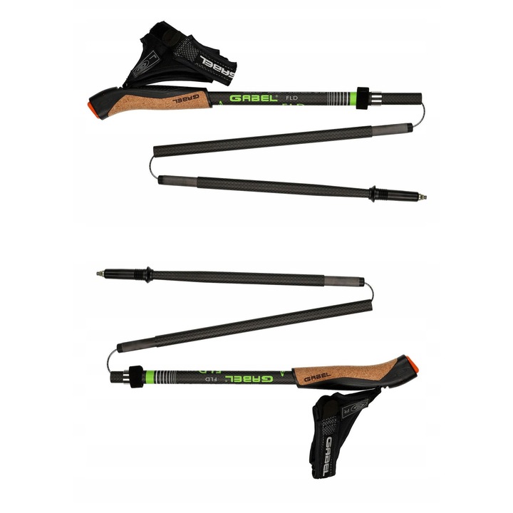 Gabel FLD Carbon túrabot, 115 cm, összecsukható, 4 szegmens, karbon