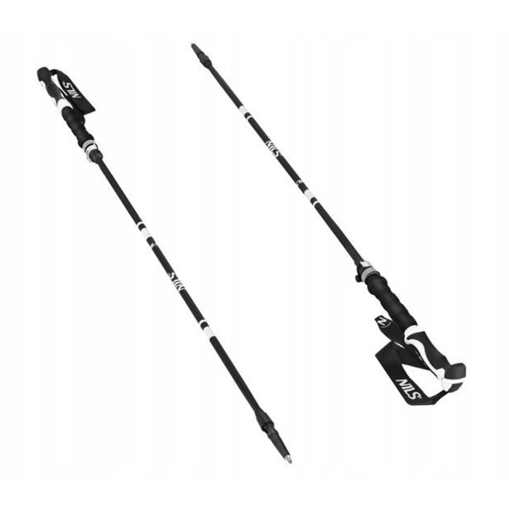 Nils TK8603 trekking botok, összecsukható, alumínium, fekete, 38.5x135cm