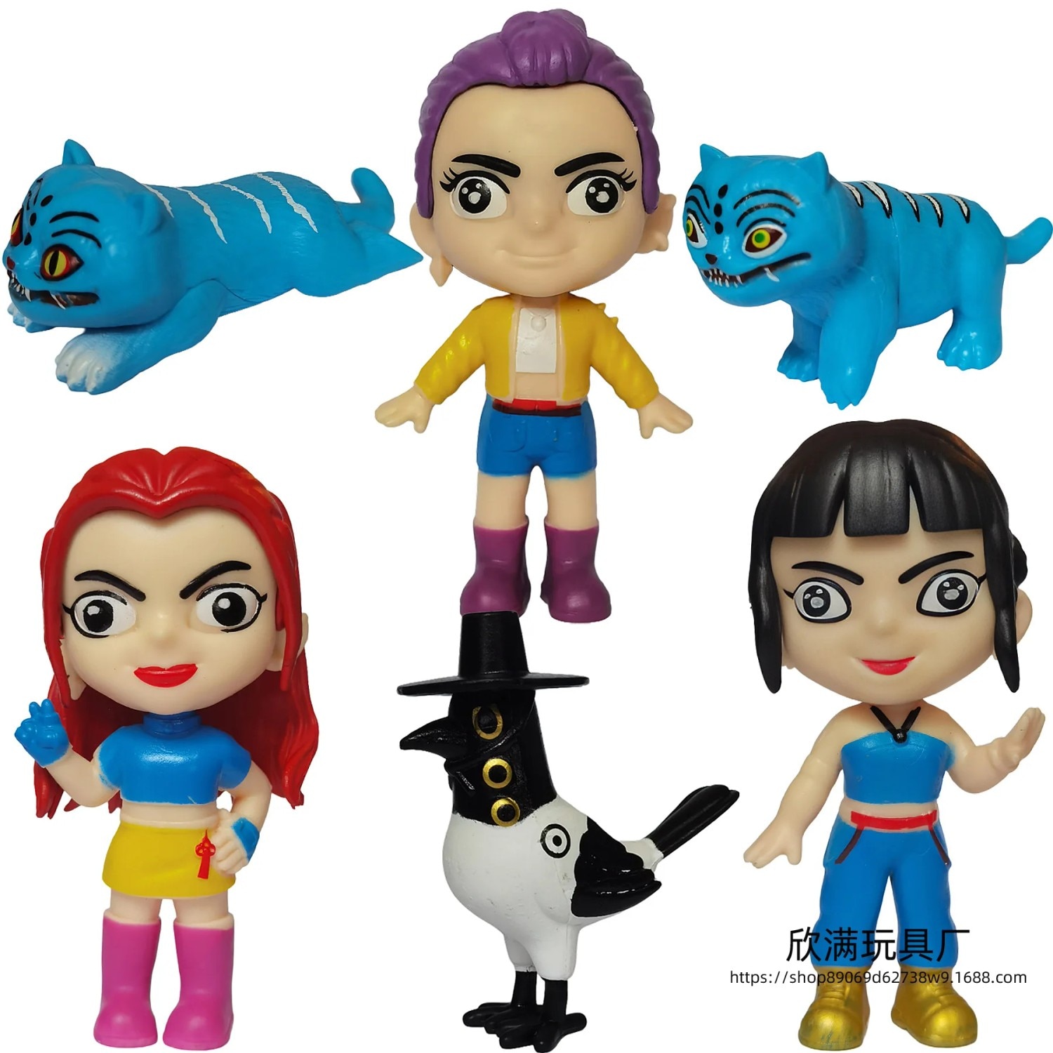 Figurine Demon Hunters Huntrix - Derpys Tiger Rumi, set 6PCS