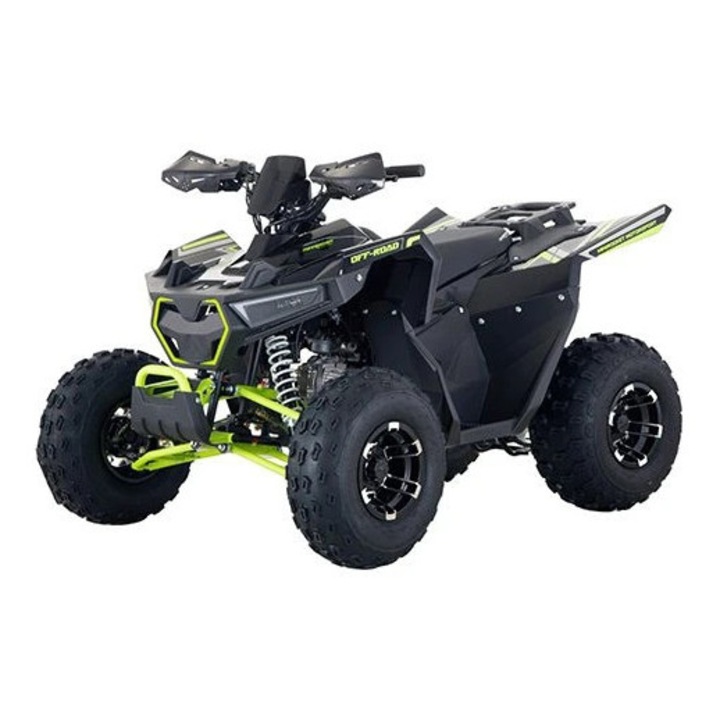 ATV Mini Rocket Panther 140cc, 3 viteze, auto, negru-verde, 8"