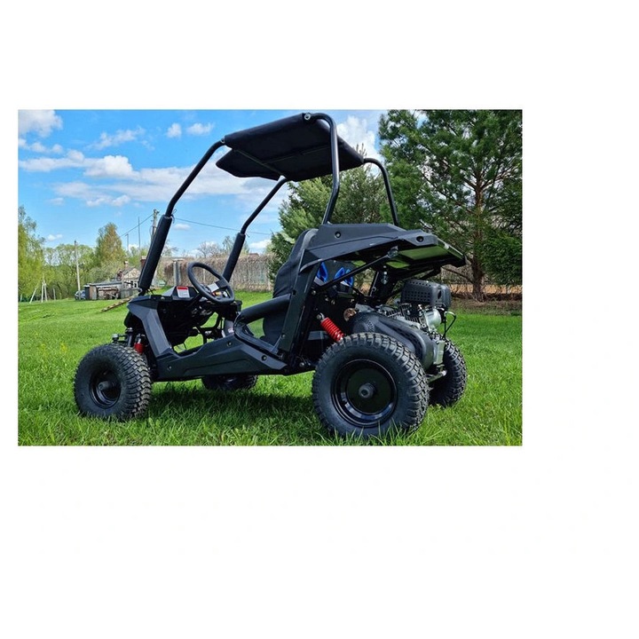 Buggy MiniRocket Cheetah Mini 163cc 4T benzina cu Marsalier si pornire la buton Albastru Negru