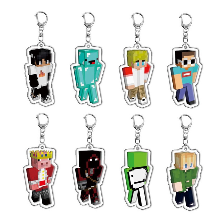 Breloc Minecraft, personaj aleator, set 1 buc, compact, usor