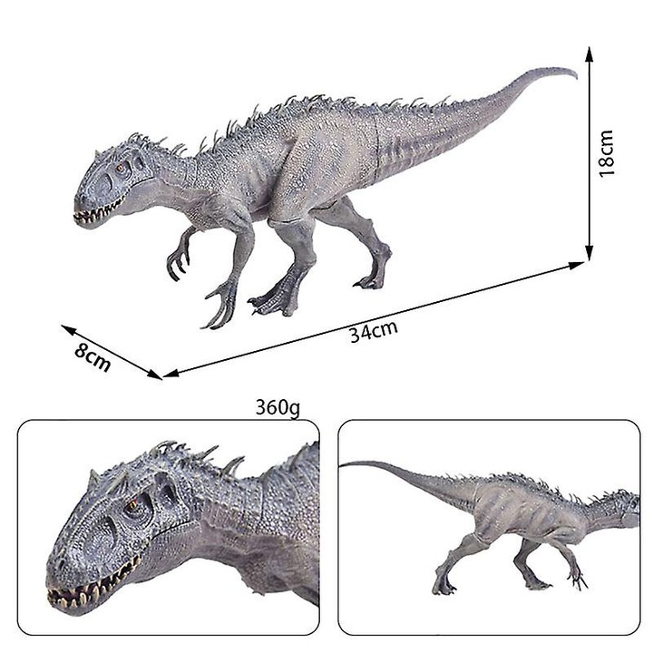 Figurina Jurassic Indominus Rex, model din plastic, dimensiuni 34x18x8cm, design static, culoare variata