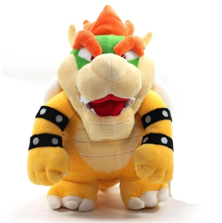 Jucarie de plus dragon Bowser, 26cm, galben, set 1 buc.