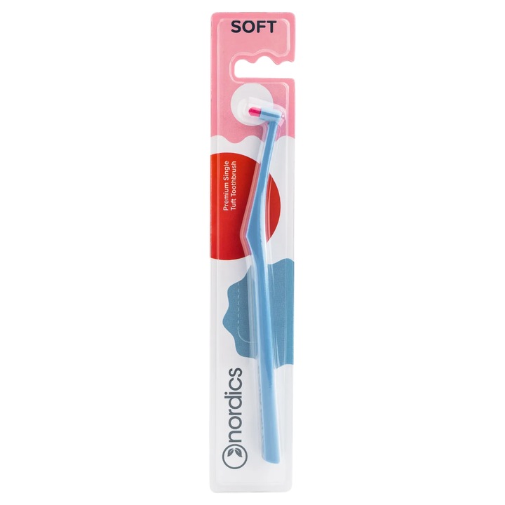 Periuta de dinti Single Tuft - moale - albastru Nordics