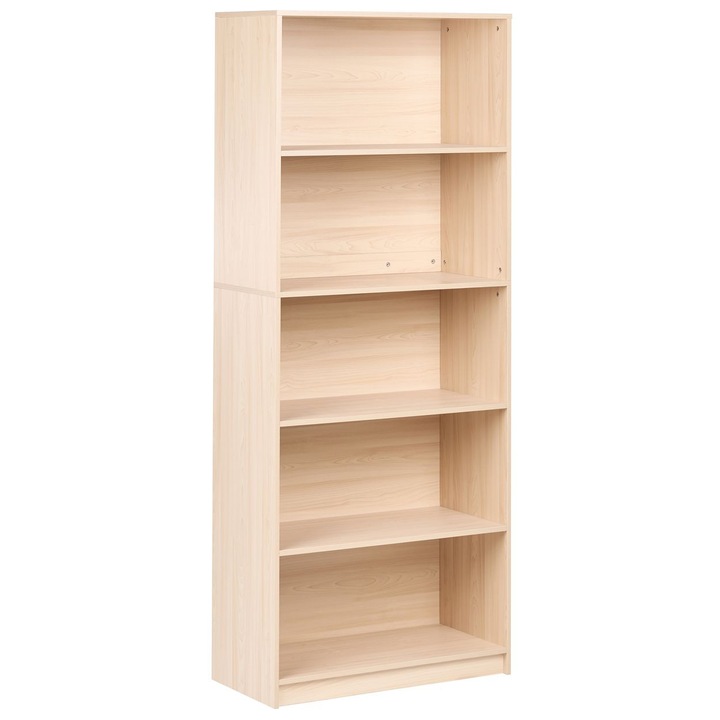 Biblioteca cu 5 rafturi Zehna 195 cm Maro deschis