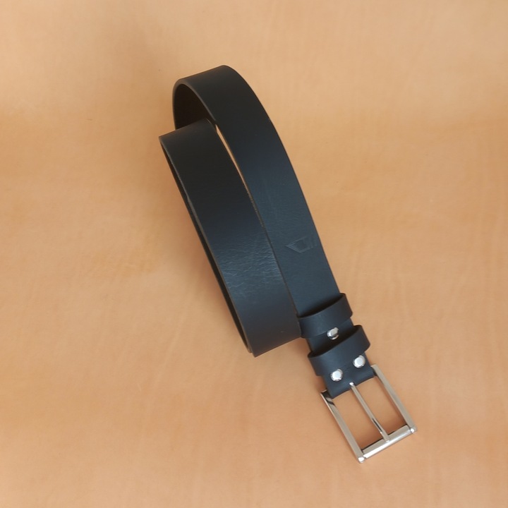 Curea din piele naturala, negru mat 183