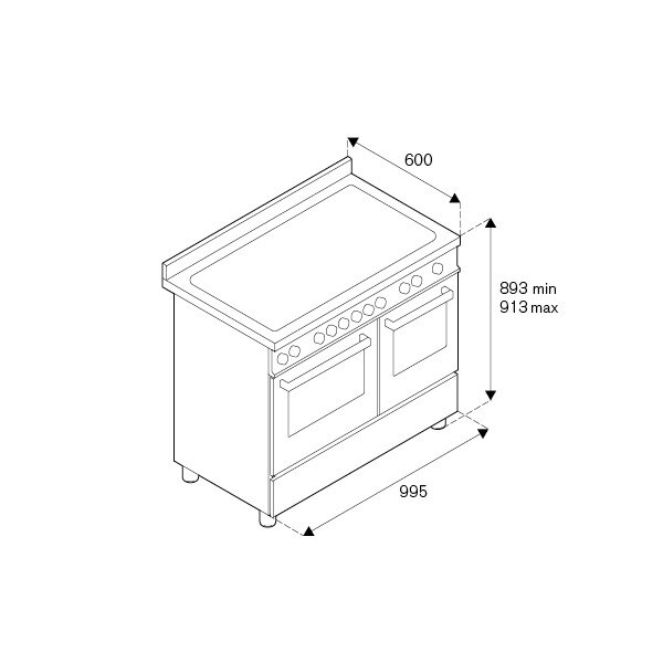 Aragaz pe gaz retro Bertazzoni, colectie Heritage, latime 100 cm, 6 arzatoare, 2 cuptoare electrice 123 l, temperatura reglabila max. 250°C, 11 functii de gatit, convectie, iluminare interioara, termometru integrat, sticla triplustratificata, negru