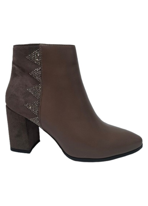 Botine dama piele ecologica kakI Angel Blue, Kaki