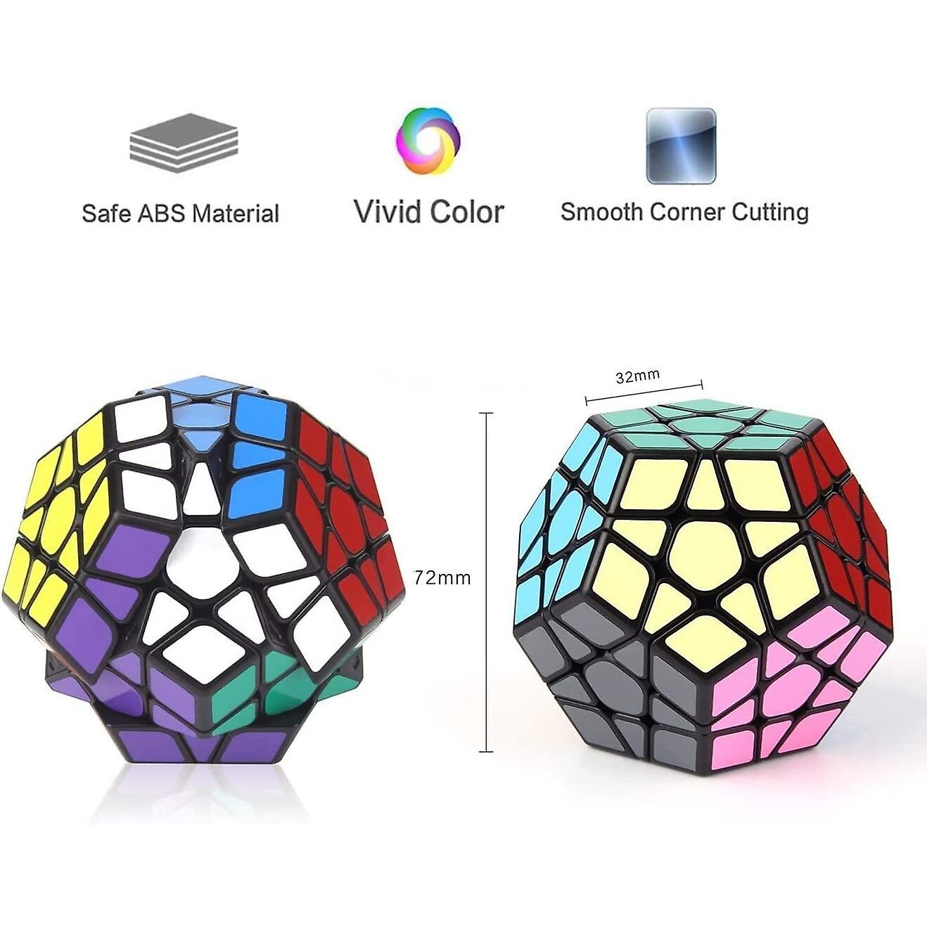 Megaminx-kub, 3x3x3, dodecaedru, material reciclabil, culori vii