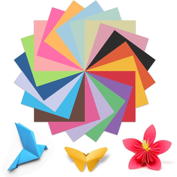 300 lapos origami készlet, 15x15 cm, 20 szín, 70 g/m², Moinkerin