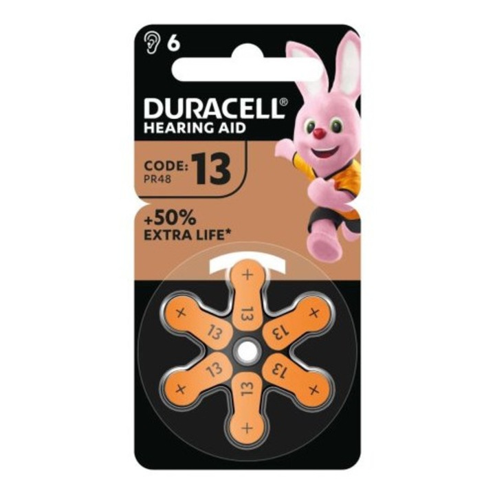 Duracell PR48 Hallókészülék Elem 6db/csomag, Alkaline