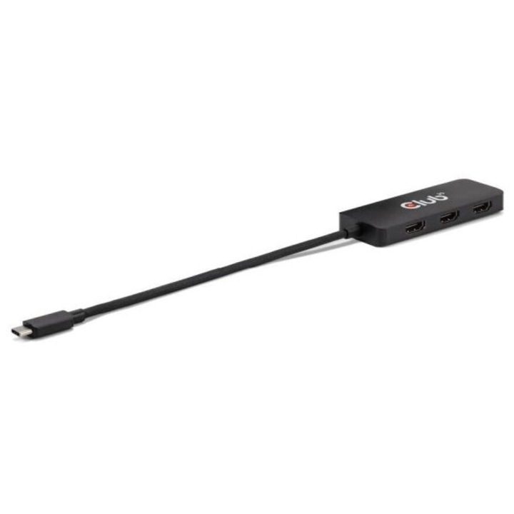 Докинг станция Club3D, USB Type-C, Тройна, HDMI, 3xHDMI, Черен
