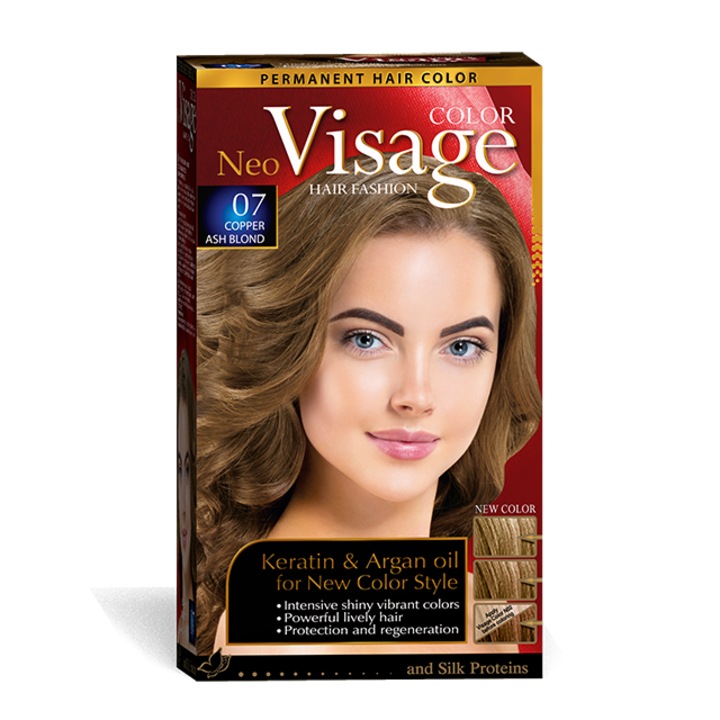 Visage Vopsea de par Neo Keratin & Argan Oil 07 Copper Ash Blond