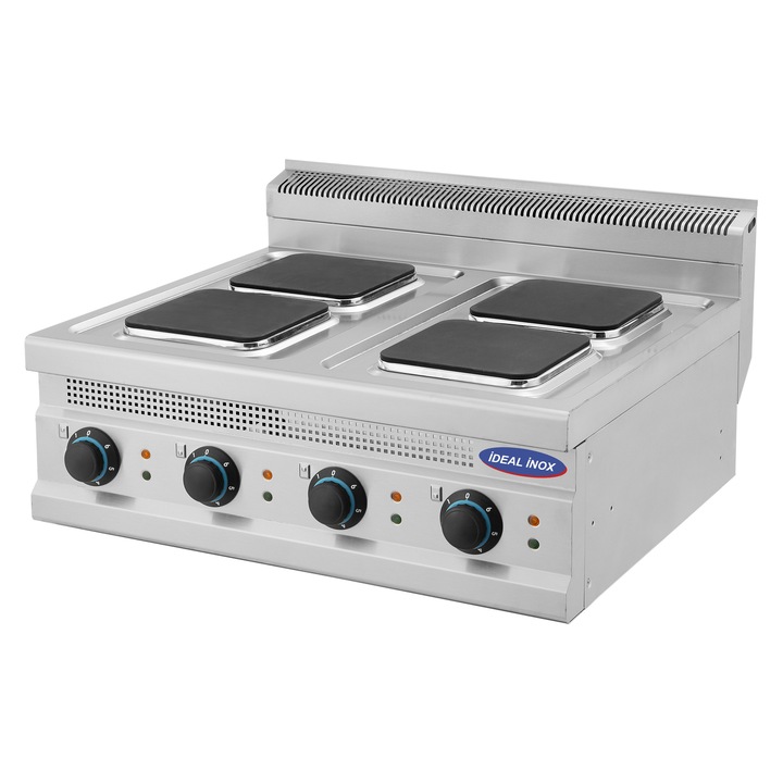 Aragaz electric cu 4 plite patrate Ideal Inox Linia 700