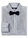 Мъжка официална риза, сива, дълъг ръкав, стандартна кройка, включена папионка, пълен комплект