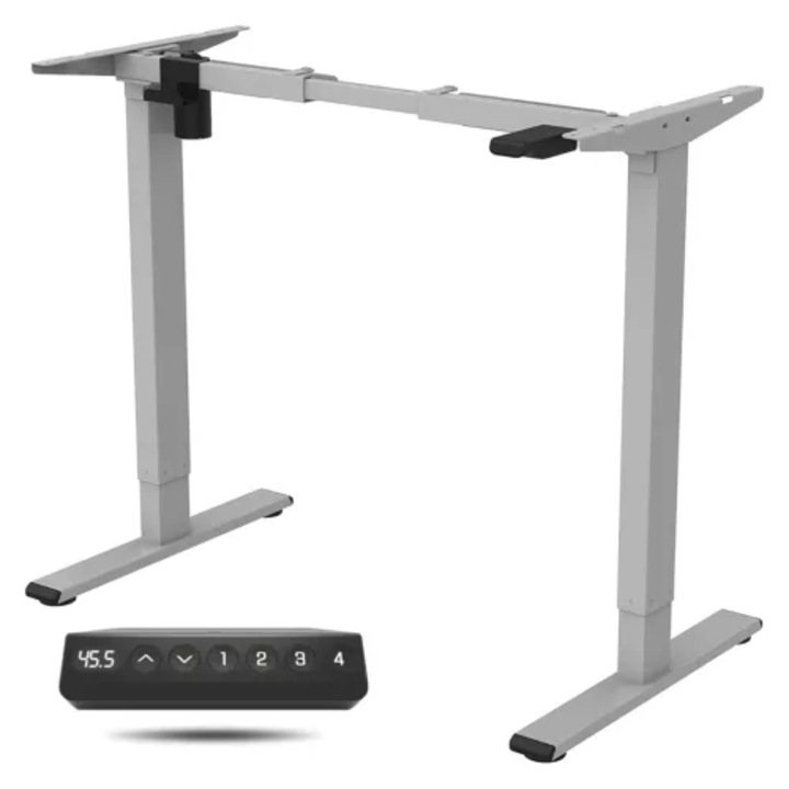 FLEXISPOT EF1 Elektromos Íróasztal Láb, Szürke, egymotoros, 71.5-116 cm Állítható, 80 kg Teherbírás, Memóriagombokkal