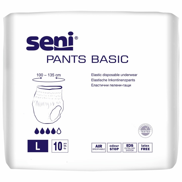 Seni Pants Basic inkontinencia nadrág 10 db L