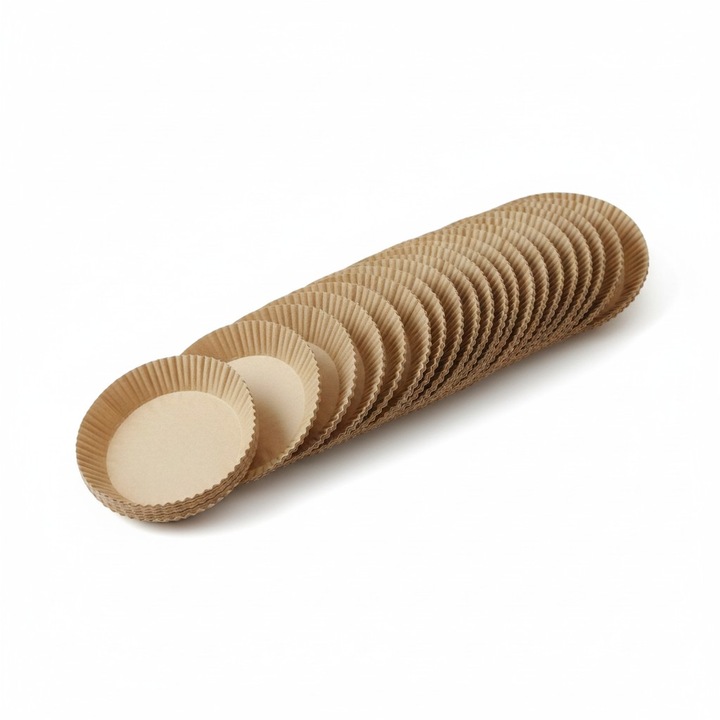 Hartie pentru Friteuza cu Aer Cald, 160x45mm, Rotunda, 50/set, din esenta de lemn alimentar, VisionXXI