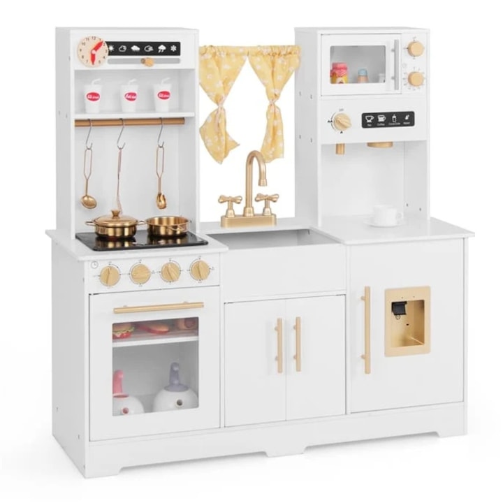 Fajáték konyha mosogatóval és kiegészítőkkel gyermekeknek