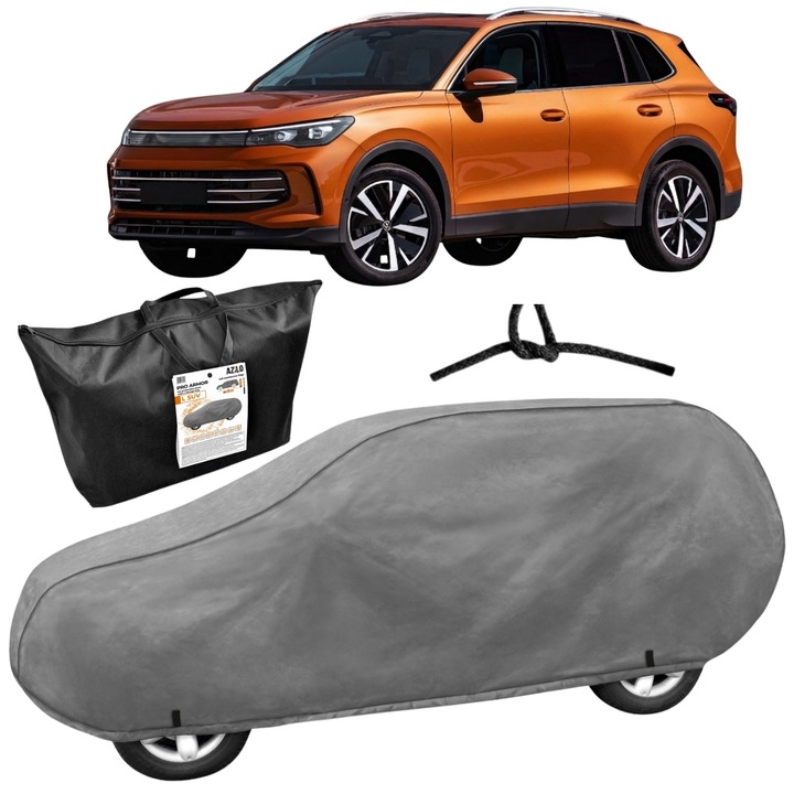 Husă auto AZILO Pro Armor SUV L impermeabilă, 4 straturi, gri, 430-460x146-156cm