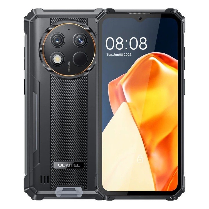 Oukitel WP28E okostelefon, 4/64GB, 6,52 hüvelyk, 10600mAh, IP68/IP69K, fekete