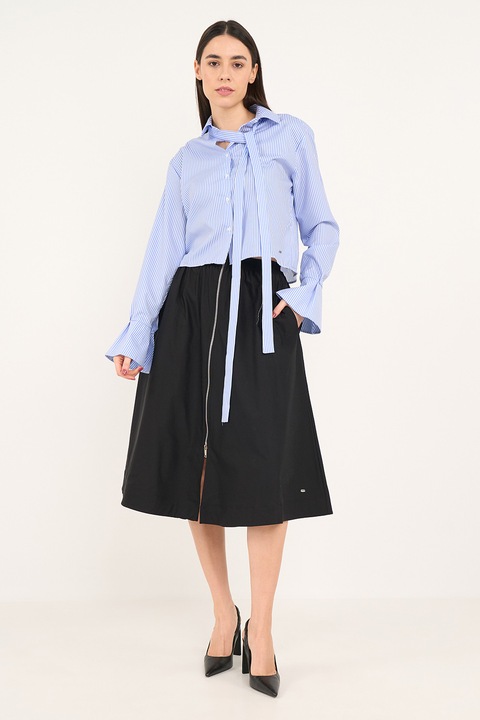 TIMEOUT, Camasa supradimensionata cu model in dungi, Albastru pastel