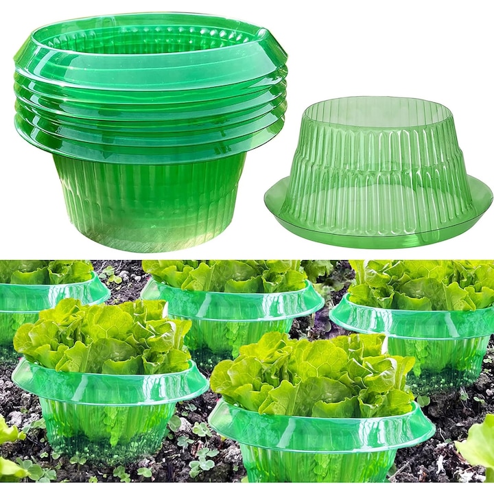 Set 12 gulere protectie anti-melc, 24 cm, pentru protectia plantelor, material PET, utilizare in gradina