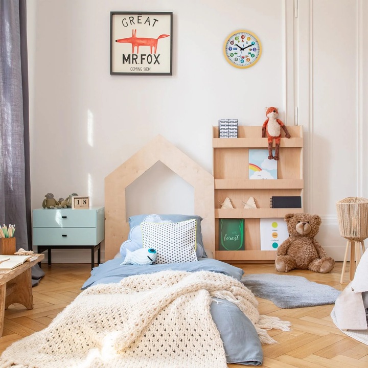 Northix falióra gyerekeknek, tanuláshoz, jármű motívumokkal, színes, 30x30cm