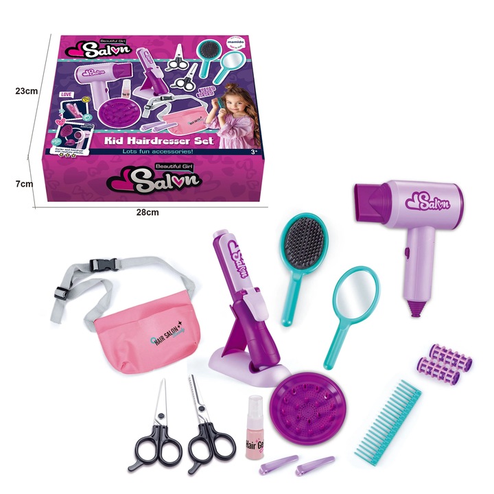 Mamido Детски фризьорски комплект със сешоар и маша със светлини MT1364