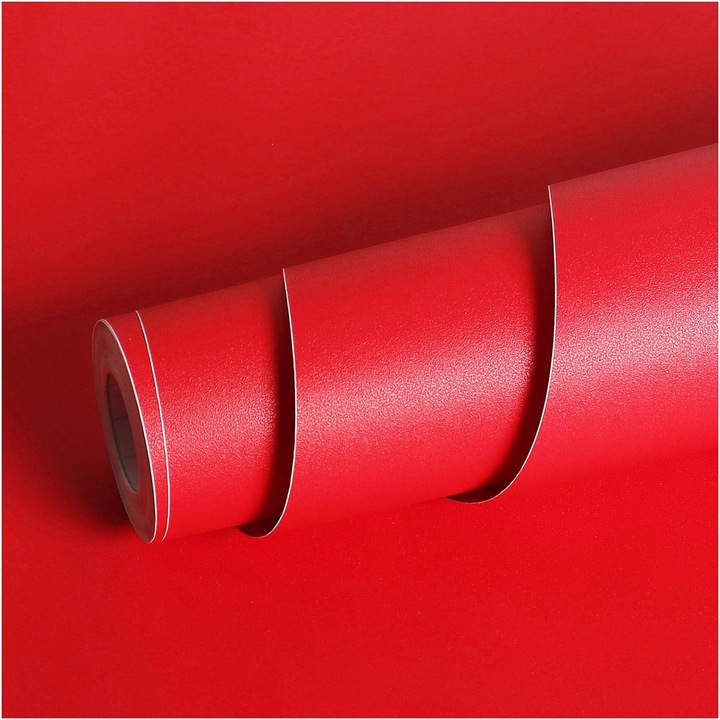 Livelynine öntapadó tapéta, 40x200cm, vinil, piros, vízálló