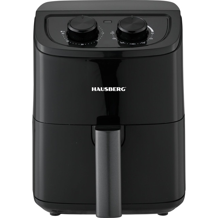Friteuza Air Fryer Hausberg HB-2352NG, 3L, 1200W, termostat 80-200°C, timer 30 min, protectie supraincalzire