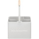 Organizator metalic produse de curatenie Navaris, 27.7 x 23 x 21 cm, 3 compartimente, tava interioara detasabila, Gri