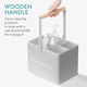 Organizator metalic produse de curatenie Navaris, 27.7 x 23 x 21 cm, 3 compartimente, tava interioara detasabila, Gri