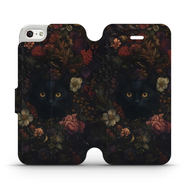 Mobiwear flip tok Apple iPhone 5 / 5S / SE készülékhez, ütés- és karcálló, többszínű