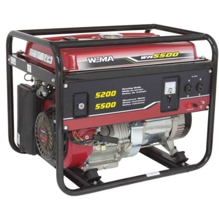 Generator curent WEIMA WM 5500 E, putere 5.5 kW, 230V, benzina, pornire electrica, AVR
