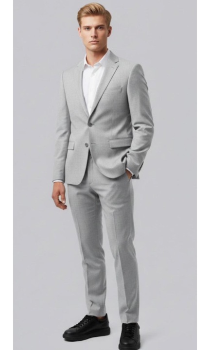 Costum elegant/casual barbati gri Havin Collection, Gri