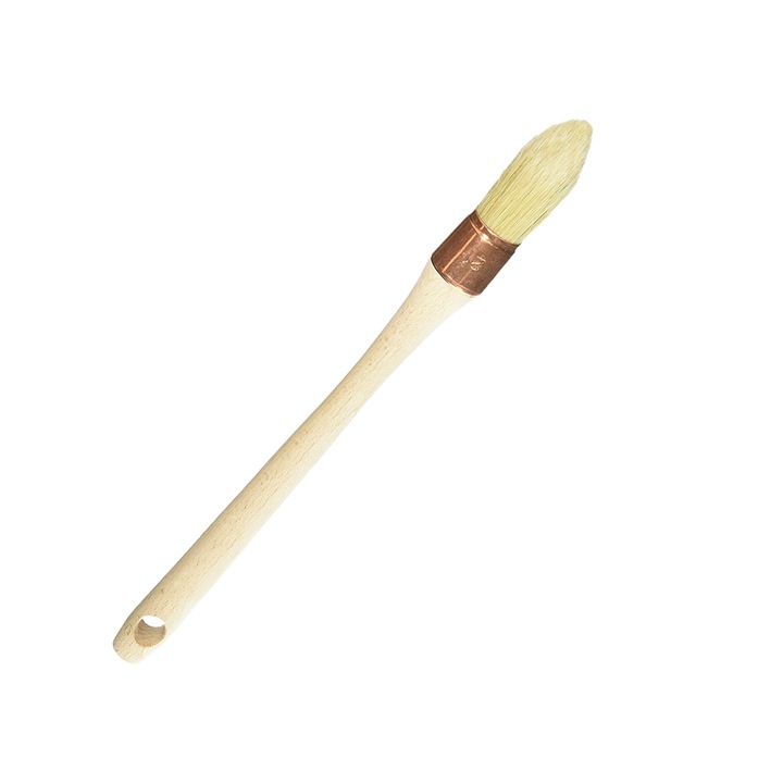 Pensulă OCAI Expert Retus, 25mm, mâner ergonomic din lemn natural, amestec de păr natural și fibre sintetice