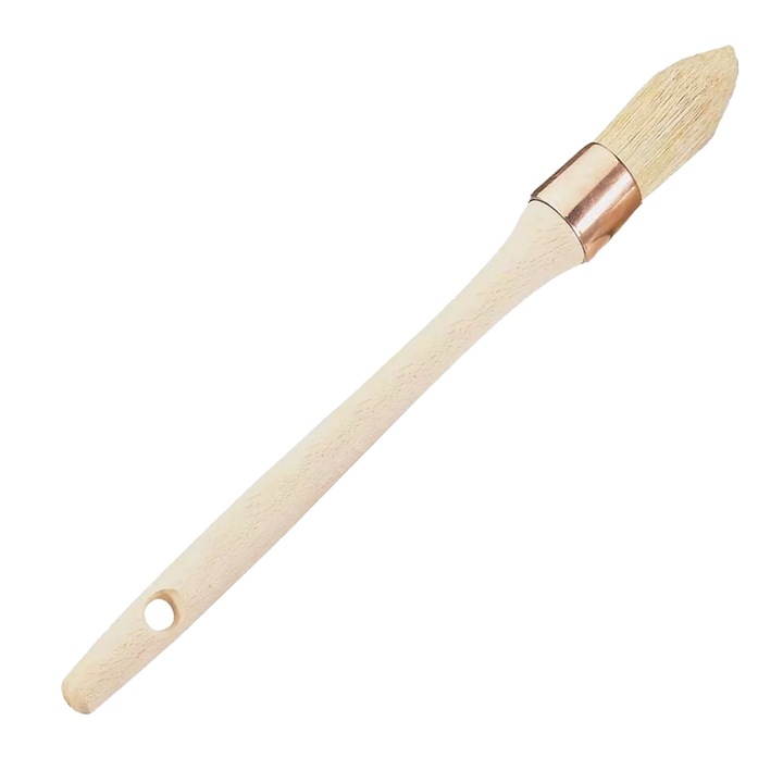 Pensulă OCAI Expert Retus, 25mm, mâner ergonomic din lemn natural, amestec de păr natural și fibre sintetice
