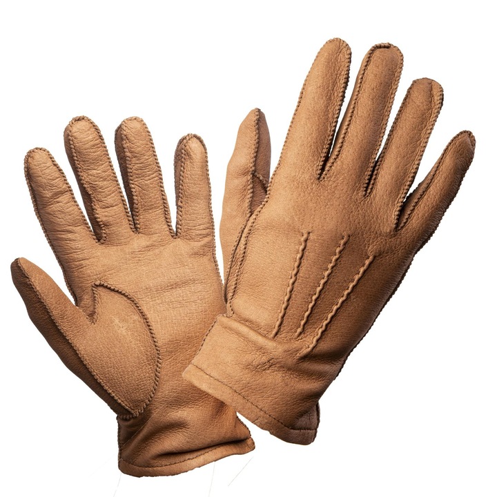 Mănuși din piele naturală, Artenis, elegante, maro deschis, nr. 7