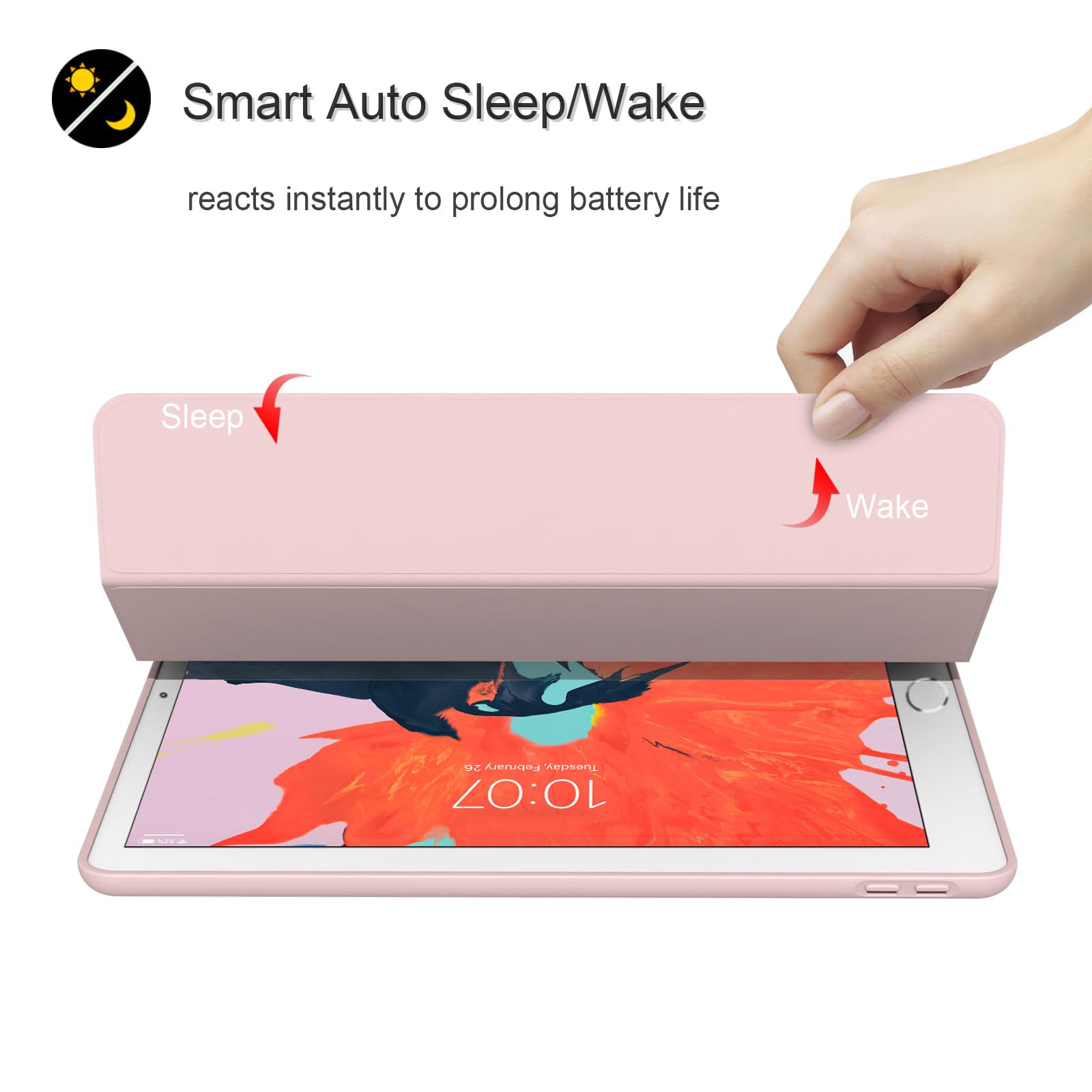 Husa tableta, compatibila cu HUAWEI Matepad SE 11 inch, Trezire automata / somn, TPU moale roz
