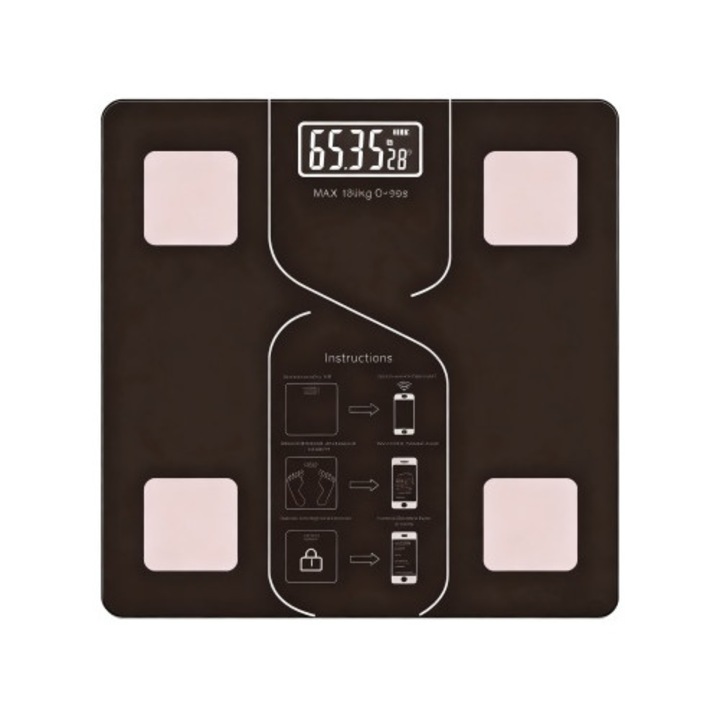 Кантар за прецизност KJOZ-SCA.014, черен, противоплъзгащ дизайн, дебелина 2,6 см