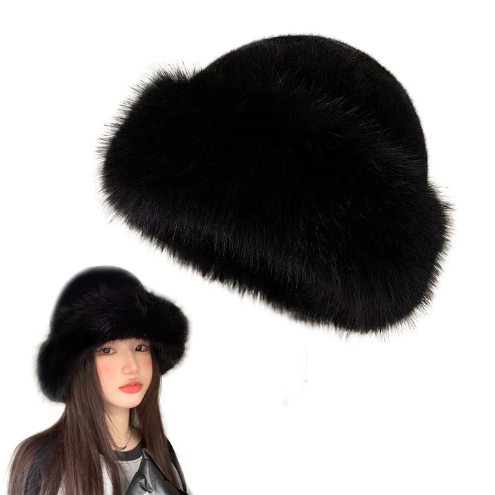 Шапка тип "кофа" от изкуствена кожа, TRADERPLUS, черна, 58см, унисекс