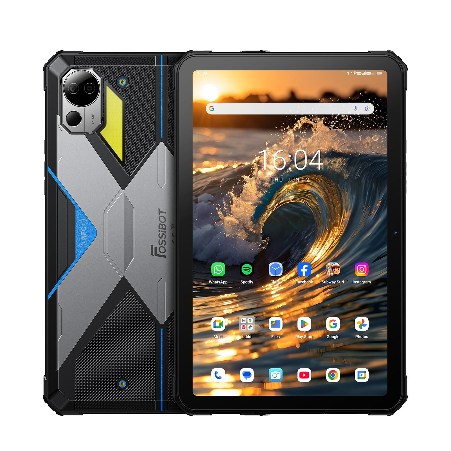 Tableta FOSSiBOT DT3, 10.4-inch, Android 15, 32 (12+20) GB RAM +256GB (Suport TF card), octa-core, Baterie 21560mAh, 64MP + 32MP, Wi-Fi 6, Bluetooth 5.2, GPS, NFC, Incarcare 66W, Negru/Gri