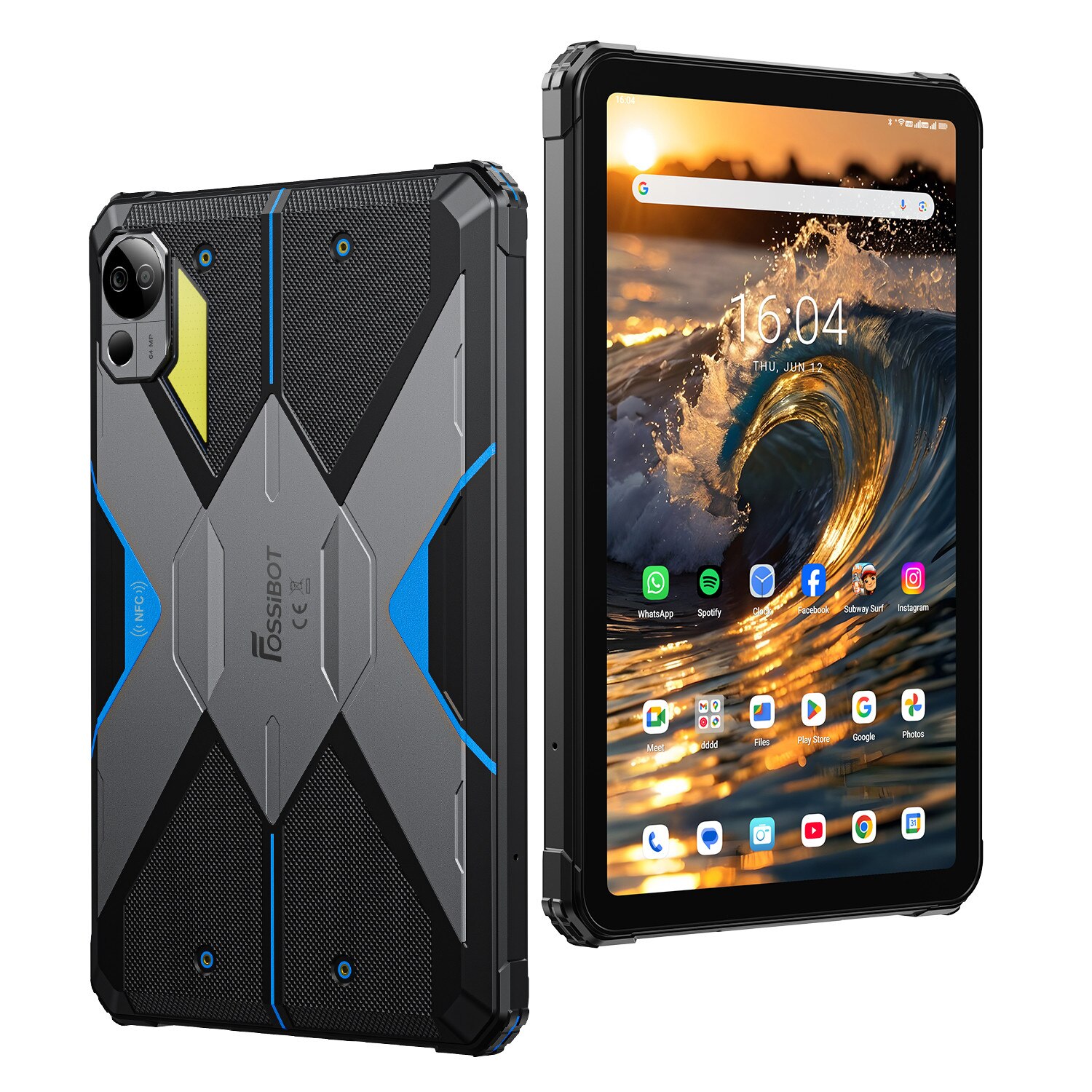 Tableta FOSSiBOT DT3, 10.4-inch, Android 15, 32 (12+20) GB RAM +256GB (Suport TF card), octa-core, Baterie 21560mAh, 64MP + 32MP, Wi-Fi 6, Bluetooth 5.2, GPS, NFC, Incarcare 66W, Negru/Gri