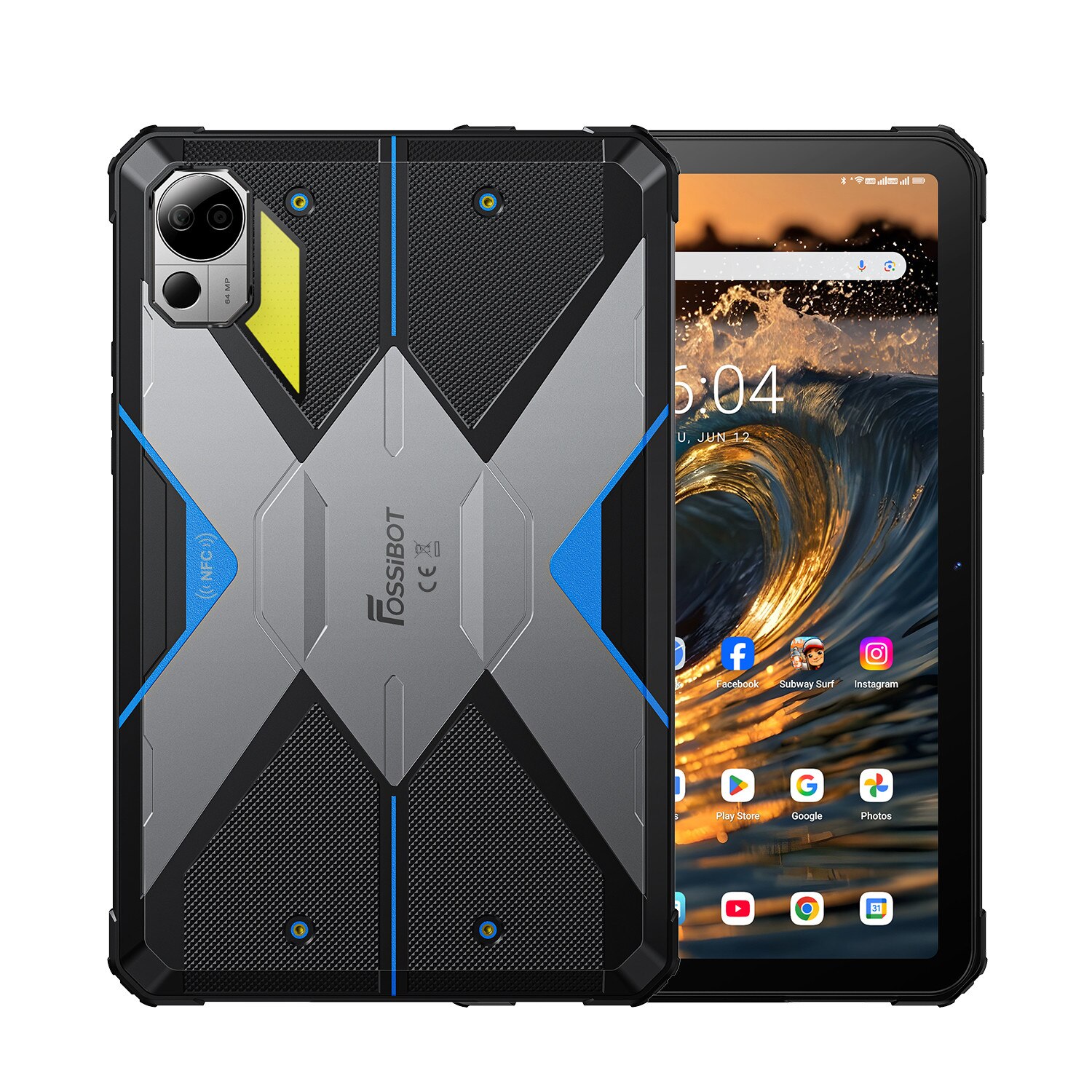 Tableta FOSSiBOT DT3, 10.4-inch, Android 15, 32 (12+20) GB RAM +256GB (Suport TF card), octa-core, Baterie 21560mAh, 64MP + 32MP, Wi-Fi 6, Bluetooth 5.2, GPS, NFC, Incarcare 66W, Negru/Gri