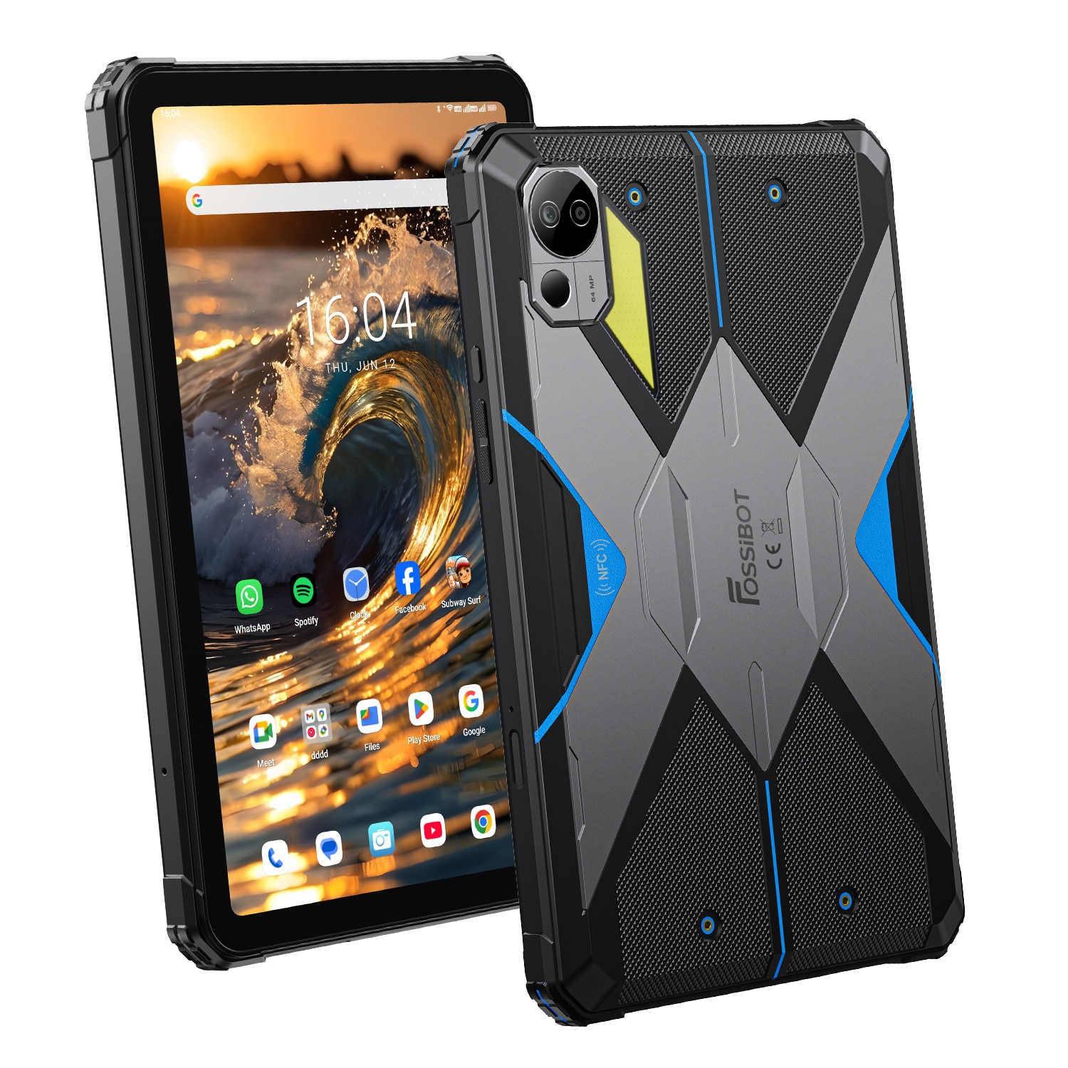 Tableta FOSSiBOT DT3, 10.4-inch, Android 15, 32 (12+20) GB RAM +256GB (Suport TF card), octa-core, Baterie 21560mAh, 64MP + 32MP, Wi-Fi 6, Bluetooth 5.2, GPS, NFC, Incarcare 66W, Negru/Gri