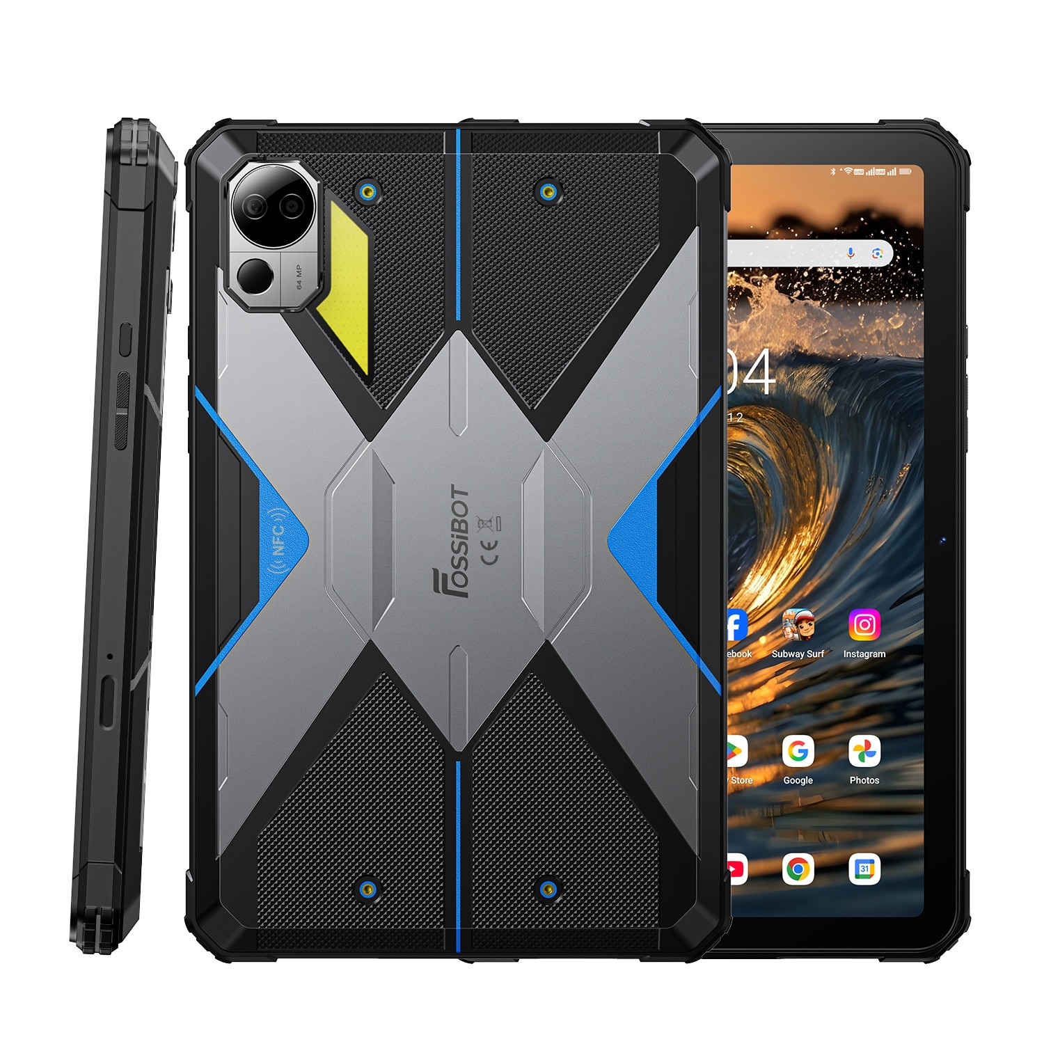 Tableta FOSSiBOT DT3, 10.4-inch, Android 15, 32 (12+20) GB RAM +256GB (Suport TF card), octa-core, Baterie 21560mAh, 64MP + 32MP, Wi-Fi 6, Bluetooth 5.2, GPS, NFC, Incarcare 66W, Negru/Gri