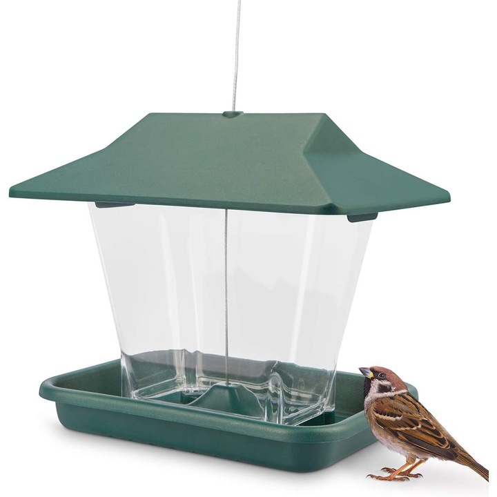 Casuta pentru pasari, de hranire, capacitate 1 kg, design universal