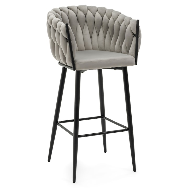 Тапициран стол, New Home, светлосив, 67см височина на седалката, 54x55см